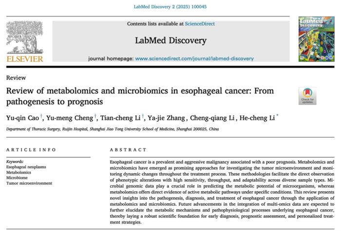 Metabolomik ve Mikrobiyomik Yaklaşımlarla Özofagus Kanserine İleri Düzey İnceleme